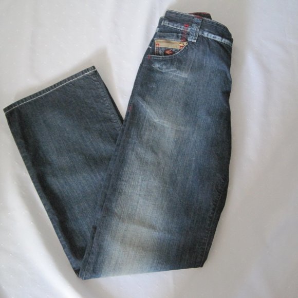 ENERGIE “New Waco” Jeans Wide Leg Distressed Denim - Size 14 - NWT - Picture 1 of 10
